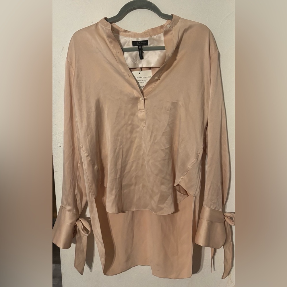 Rag & Bone Light Pink Silk Blouse